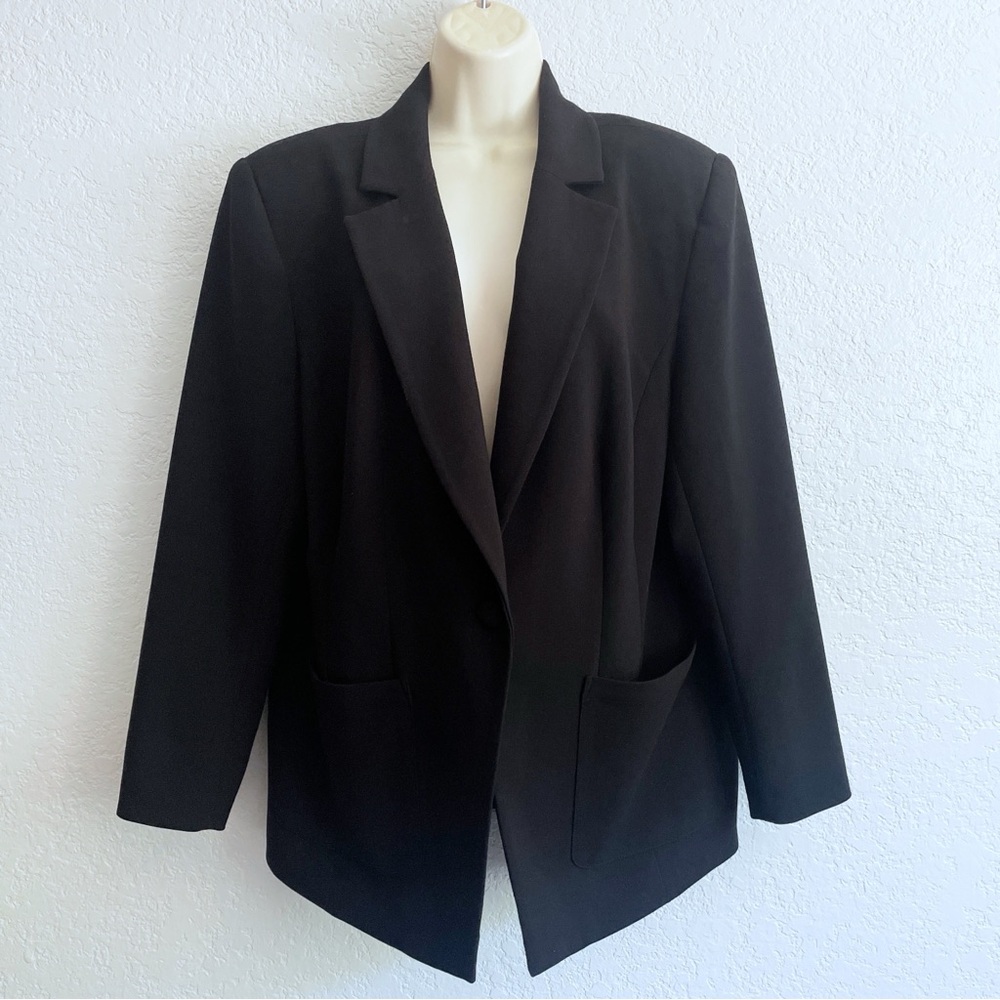 Eloquii Classic Elegant Black Blazer 14 XL One Button Front Closure
